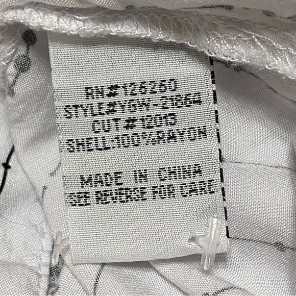 Velvet Heart White Black Striped Dots Button Down Shirt Size Medium - Picture 5 of 7